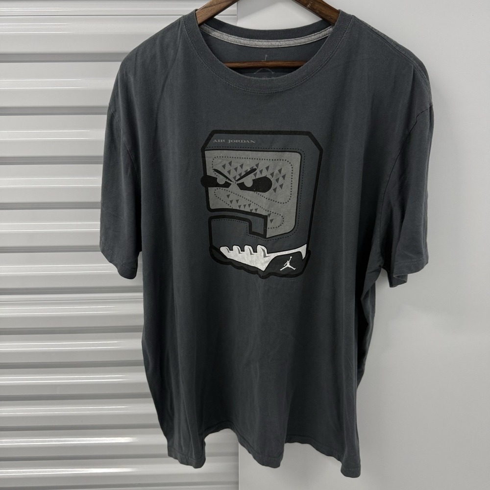 Nike Air Jordan 9 IX Graphic T Shirt Mens 3XL Black Gray Jumpman Sneaker Tee